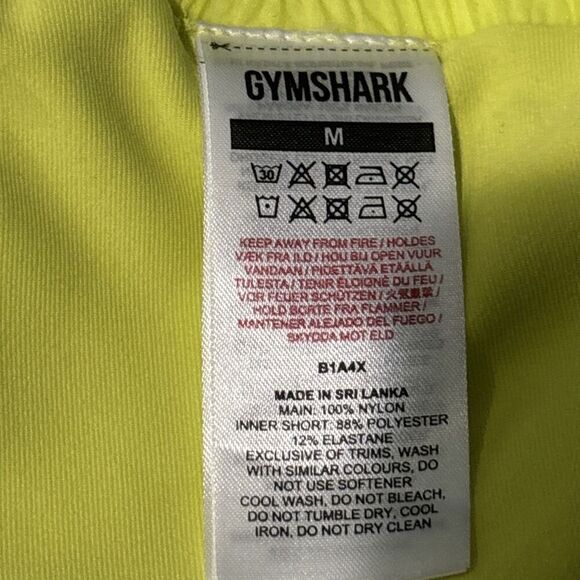 Gymshark Pulse 2 In 1 Women's Lined Neon Yellow Athletic Shorts Size Medium NWOT - Picture 15 of 16